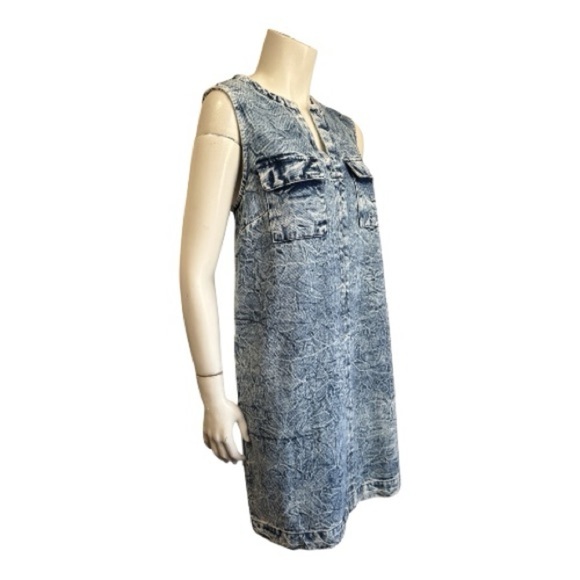 Who What Wear Boxy Sleeveless A-Line Blue Denim Dress Women's Size Small - Picture 3 of 9